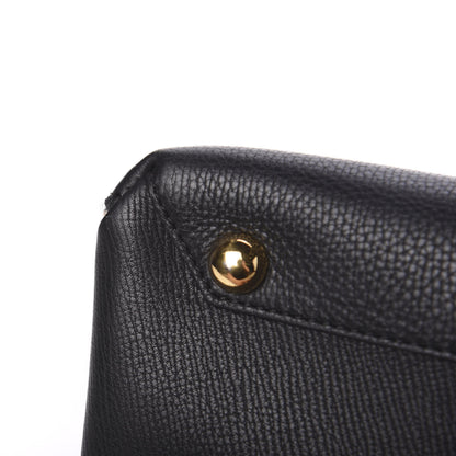 Burberry Grainy Calfskin House Check Small Banner Tote Black 11 of 14
