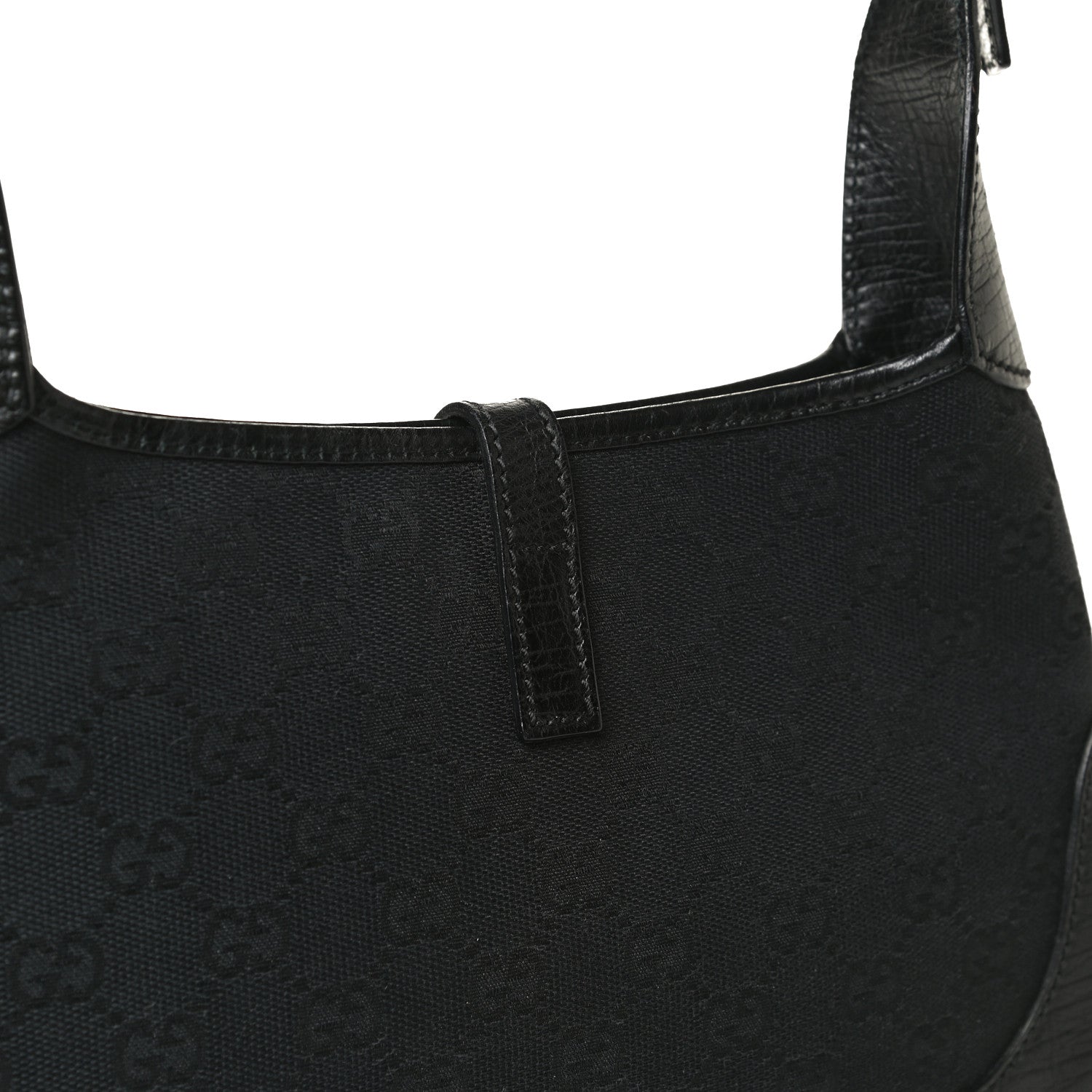 Gucci Denim Monogram Small Jackie O Hobo Black 13 of 17