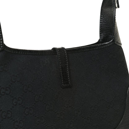 Gucci Denim Monogram Small Jackie O Hobo Black 13 of 17