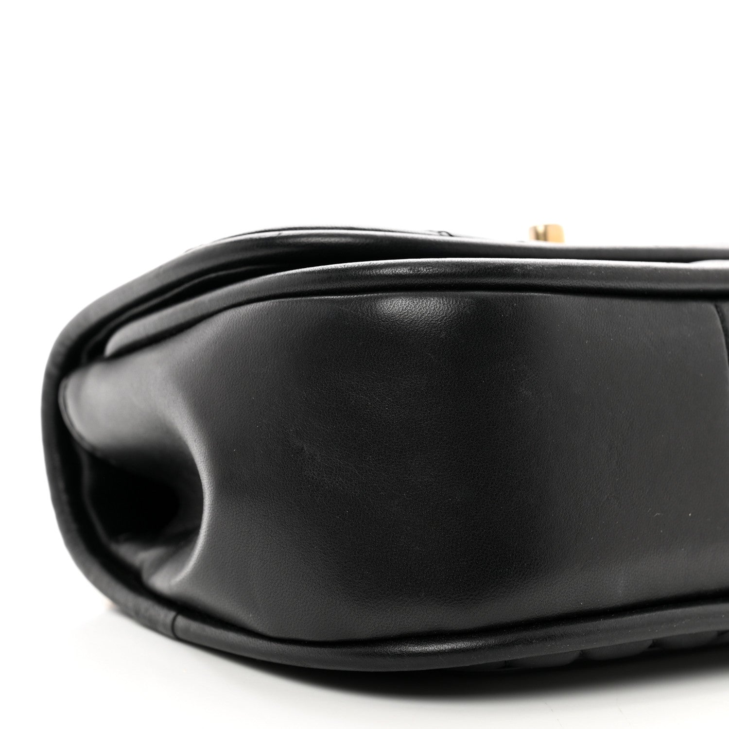Chanel Lambskin Reverse Chevron Quilted Mini Round Top Handle Flap Black 9 of 11