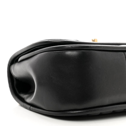 Chanel Lambskin Reverse Chevron Quilted Mini Round Top Handle Flap Black 9 of 11