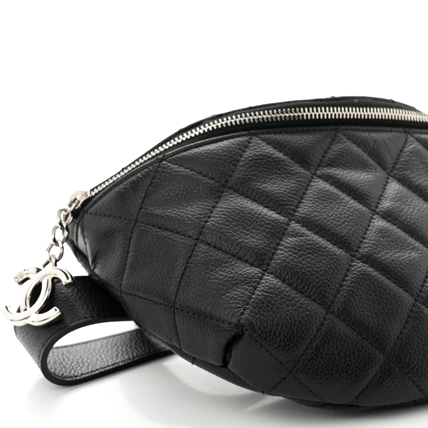 Chanel Grained Calfskin Quilted Waist Belt Bag Black 9 of 10
