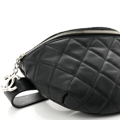 Chanel Grained Calfskin Quilted Waist Belt Bag Black 9 of 10
