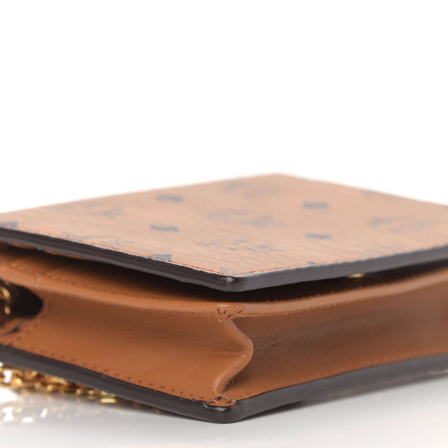 MCM Visetos Original Mini Chain Wallet Cognac 7 of 8