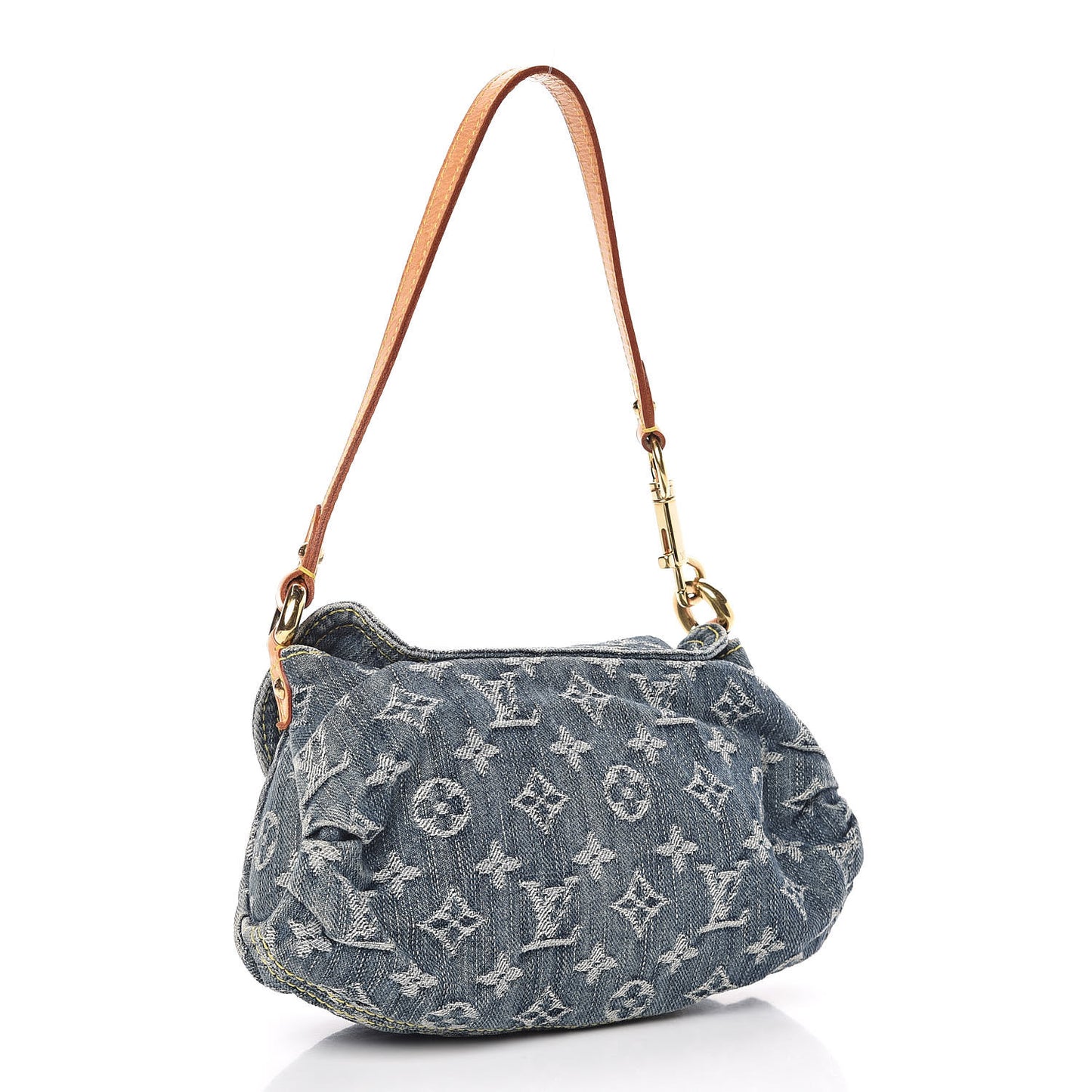 Monogram Denim Mini Pleaty Blue