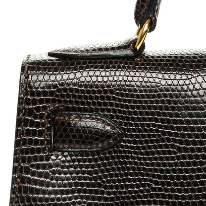Hermes Shiny Lizard Kelly 28 Havane 6 of 20