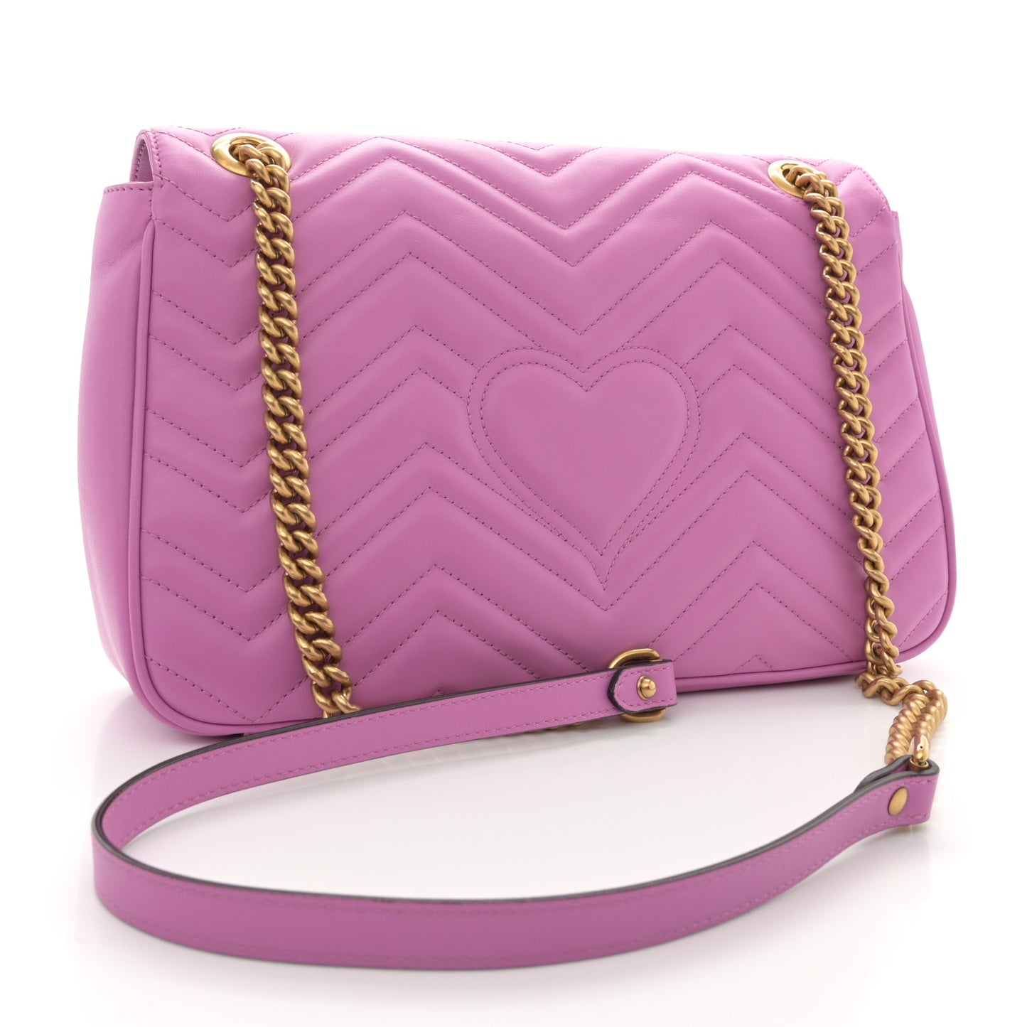 Calfskin Matelasse Medium GG Marmont Shoulder Bag Candy Mousse