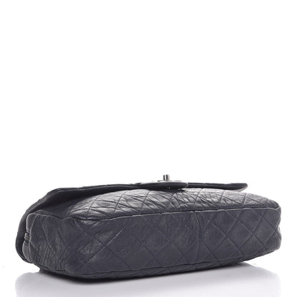 Chanel Sheepskin Quilted Jumbo Easy Flap Navy Blue 4 of 7