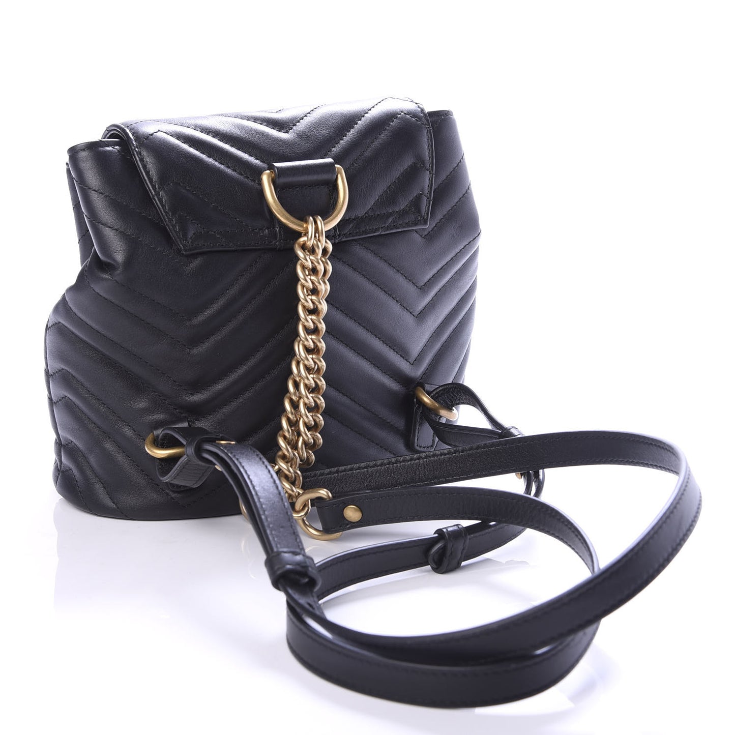 Calfskin Matelasse GG Marmont Flap Backpack Black