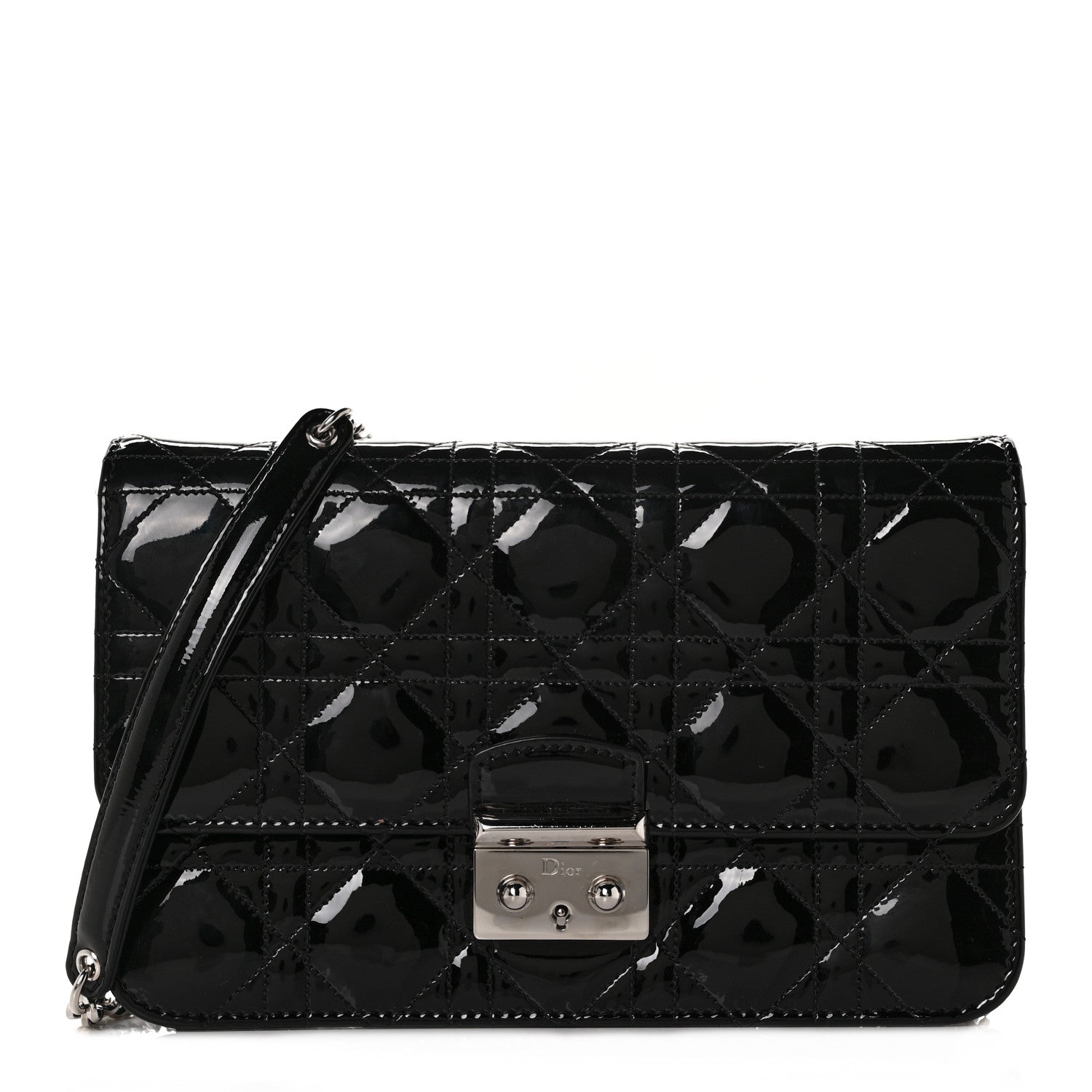 Christian Dior Patent Cannage Miss Dior Promenade Pouch Black 1 of 9