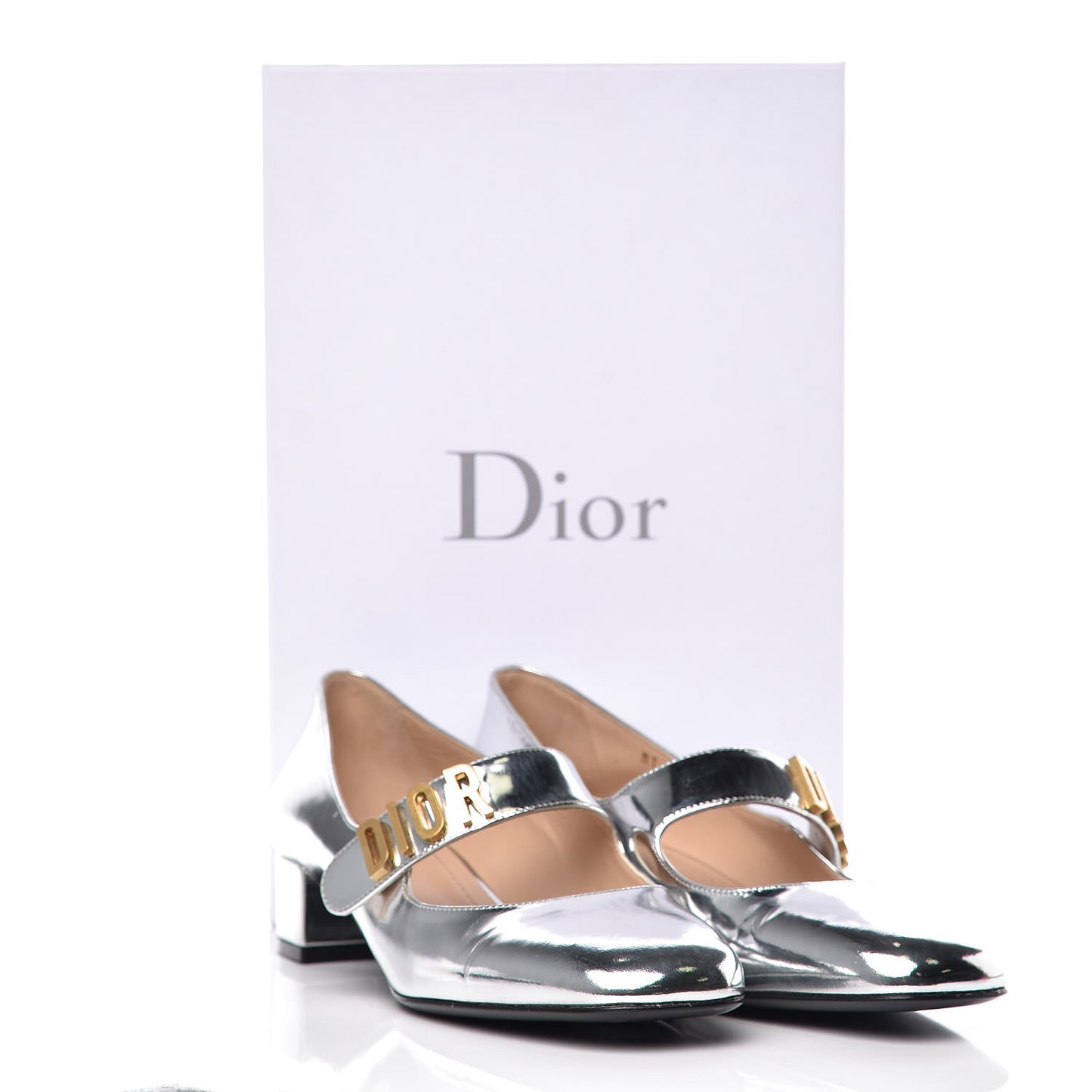 Mirror Finish Calfskin Baby-D Ballet Pumps 38 Silver