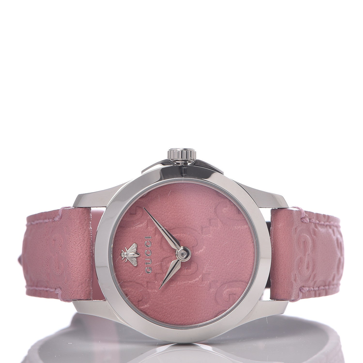 Gucci Stainless Steel Calfskin 27mm G-Timeless Quartz Watch Pink 3 of 11