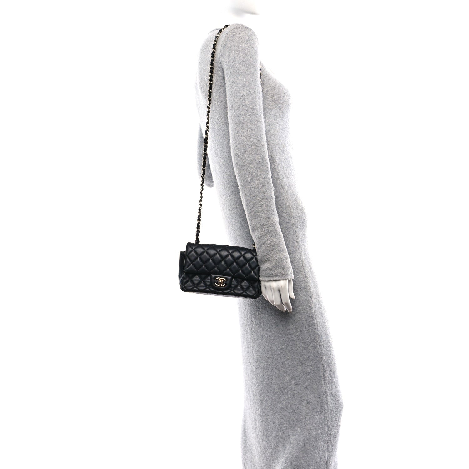 Chanel Lambskin Quilted Mini Rectangular Flap Black 2 of 11
