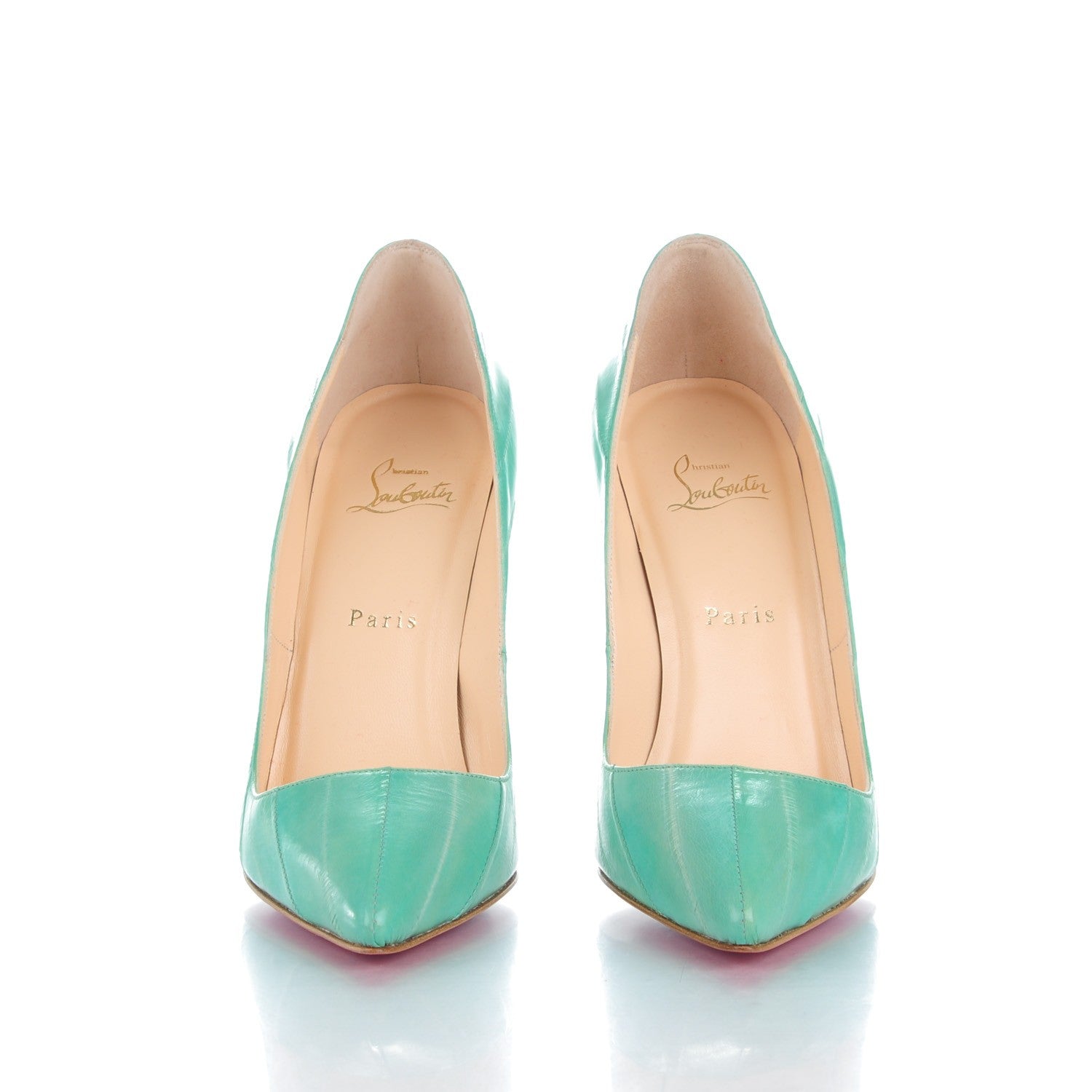 Christian Louboutin Eel Pigalle 120 Pumps 38 Pistachio 2 of 8