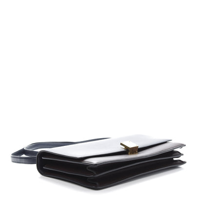 Celine Calfskin Bicolor Medium Case Flap Navy Burgundy 4 of 17