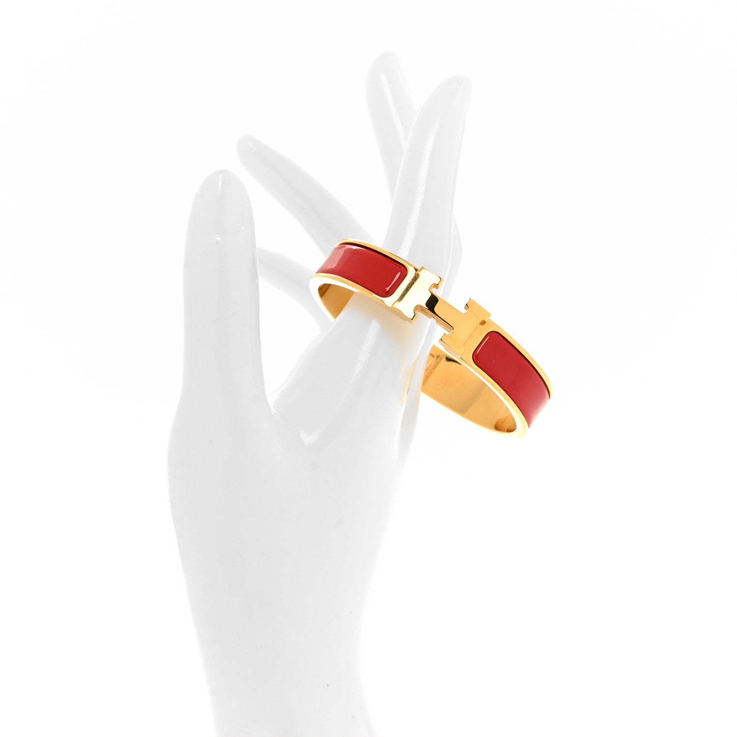 Hermes Enamel Narrow Clic Clac H Bracelet PM Red 2 of 5