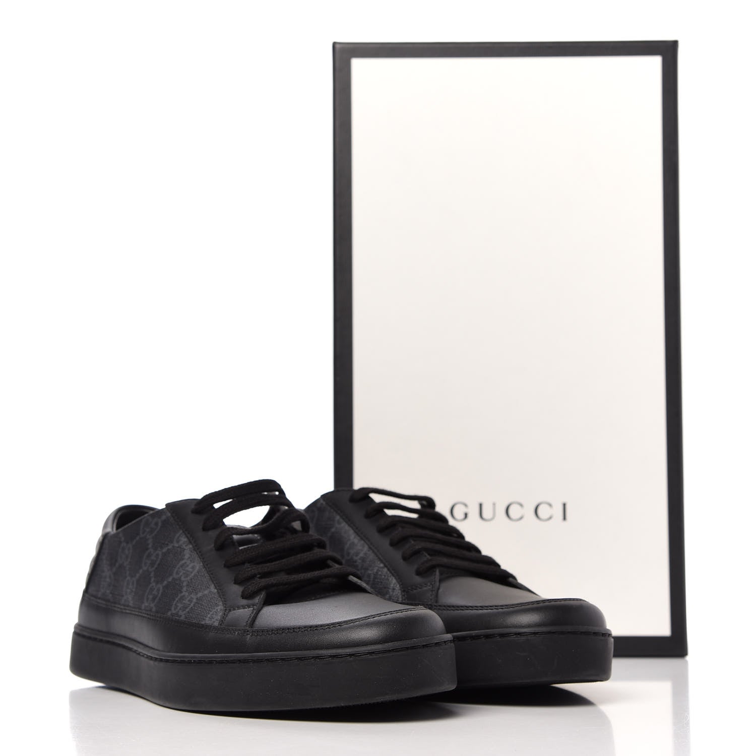 Gucci GG Supreme Monogram Mens Low Top Sneakers 8.5 Black 11 of 11