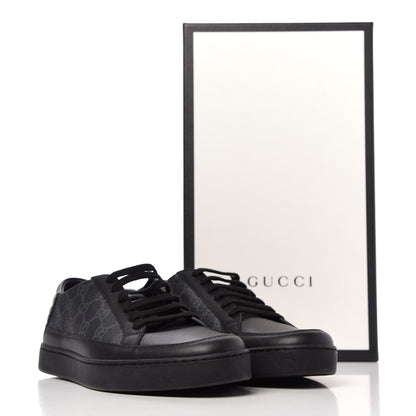Gucci GG Supreme Monogram Mens Low Top Sneakers 8.5 Black 11 of 11