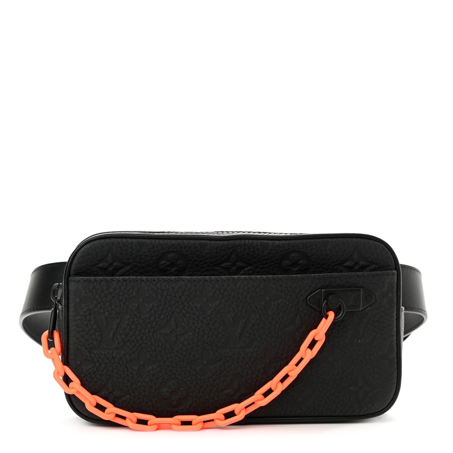 Louis Vuitton Taurillon Monogram Uniformes Solar Ray Soft Pochette Volga Belt Bag Black 1 of 9