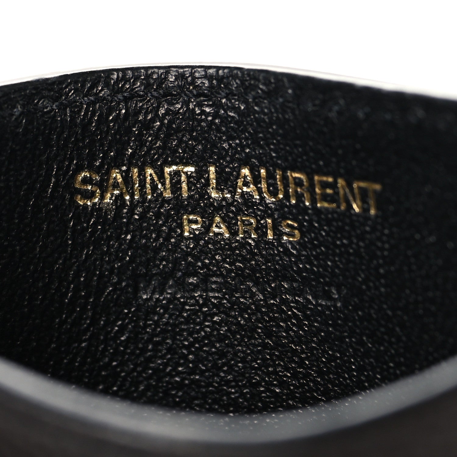Saint Laurent Grain De Poudre Matelasse Chevron Monogram Credit Card Case Black 6 of 8