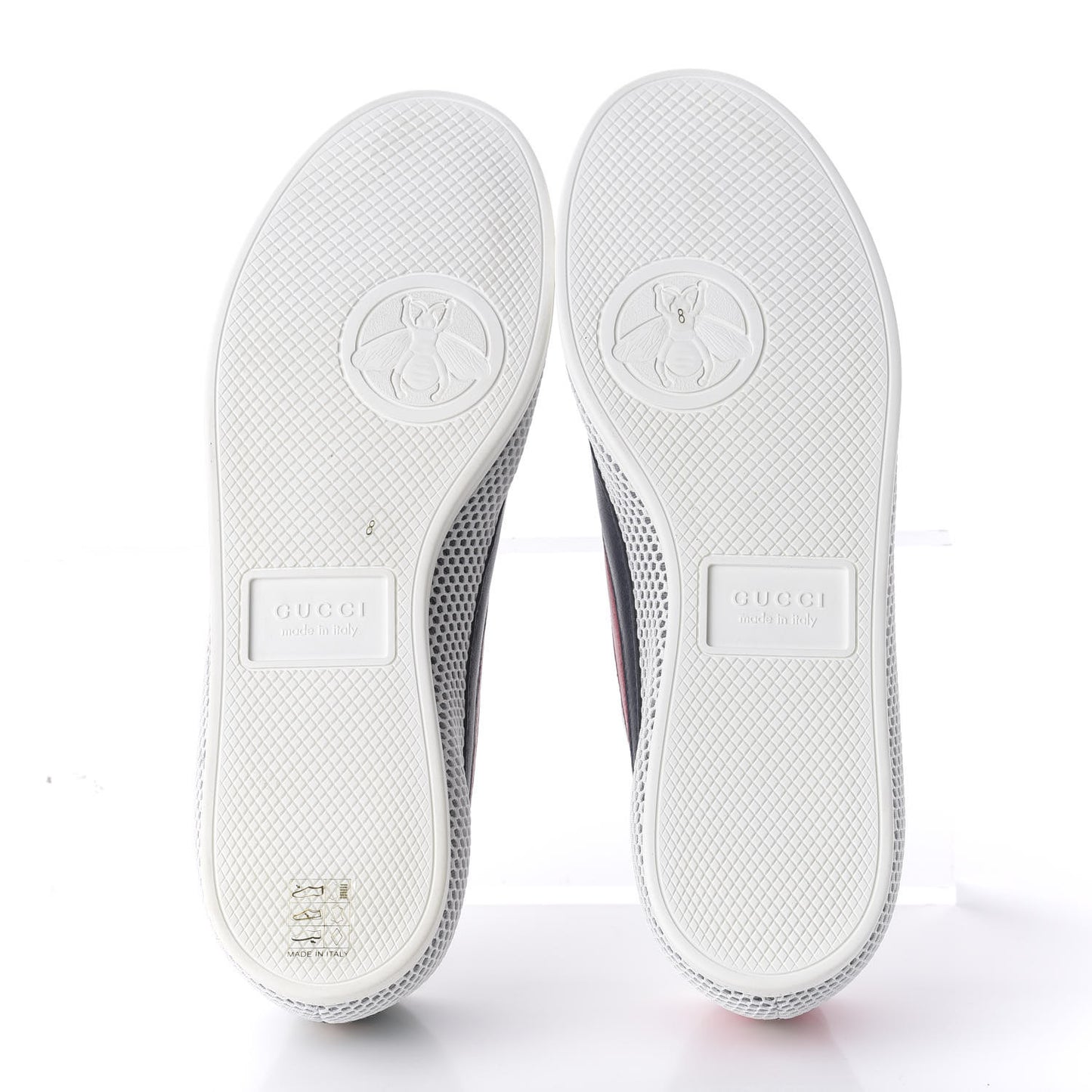 Calfskin Mesh Mens Falacer Sneakers 8 White Blue Red