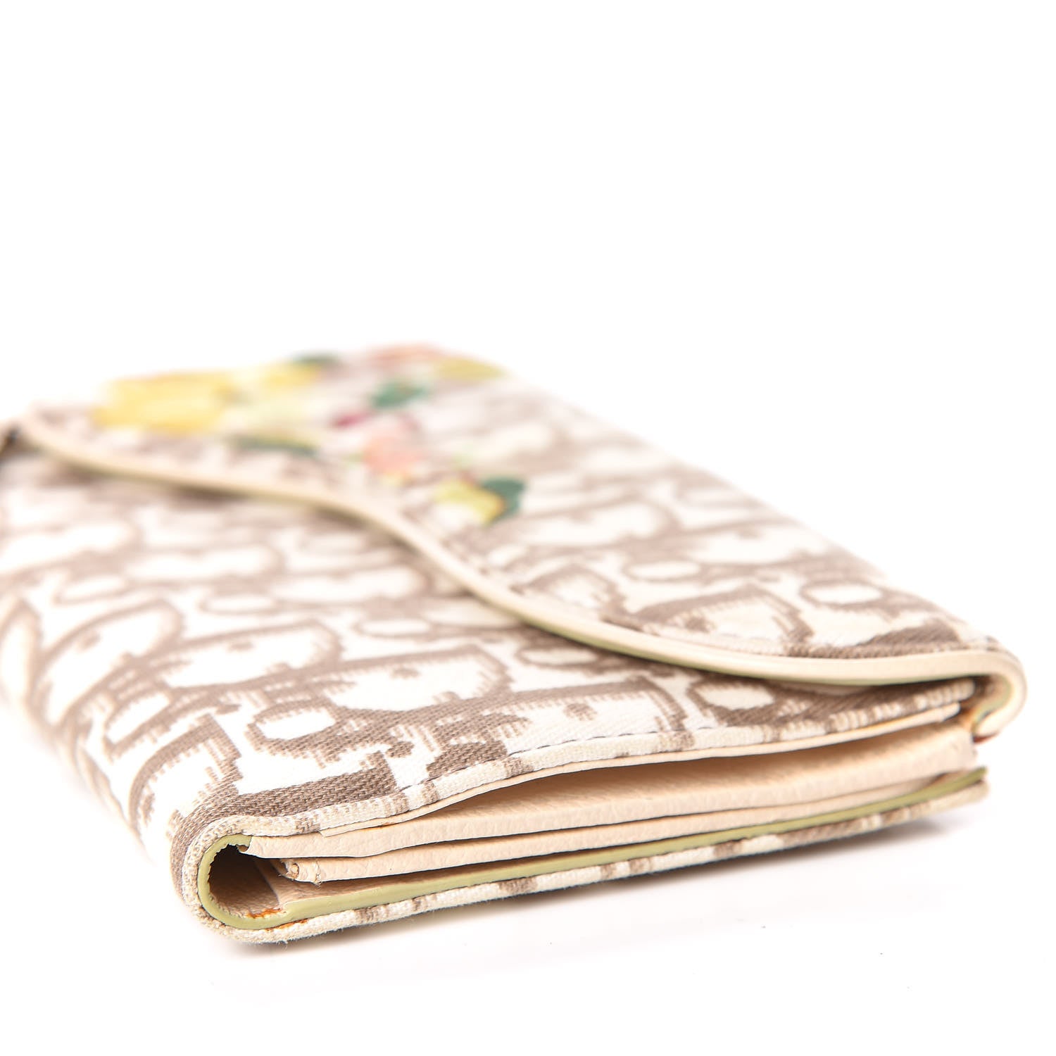 Christian Dior Monogram Vintage Flowers Saddle Wallet Beige 9 of 21