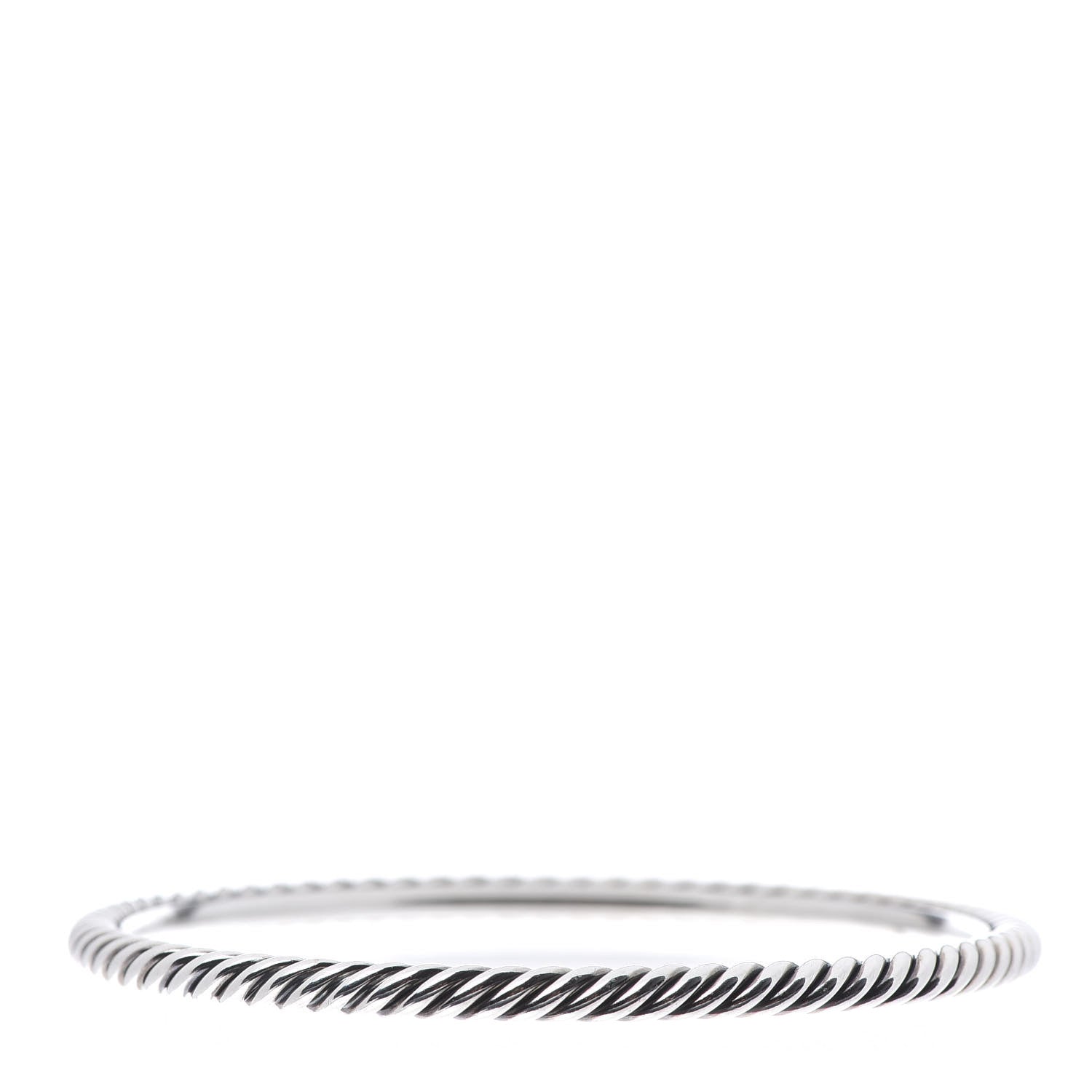 David Yurman Sterling Silver 4mm Cable Classics Bangle Bracelet 1 of 4