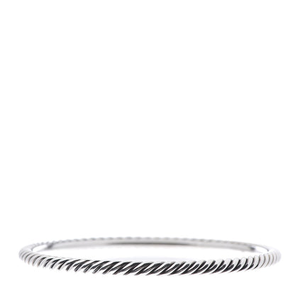 David Yurman Sterling Silver 4mm Cable Classics Bangle Bracelet 1 of 4