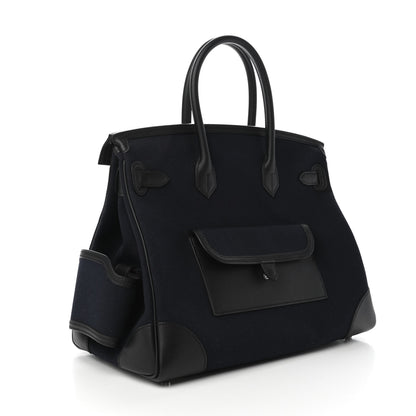 Hermes Goeland Toile Swift Cargo Birkin 35 Bleu Marine 3 of 10