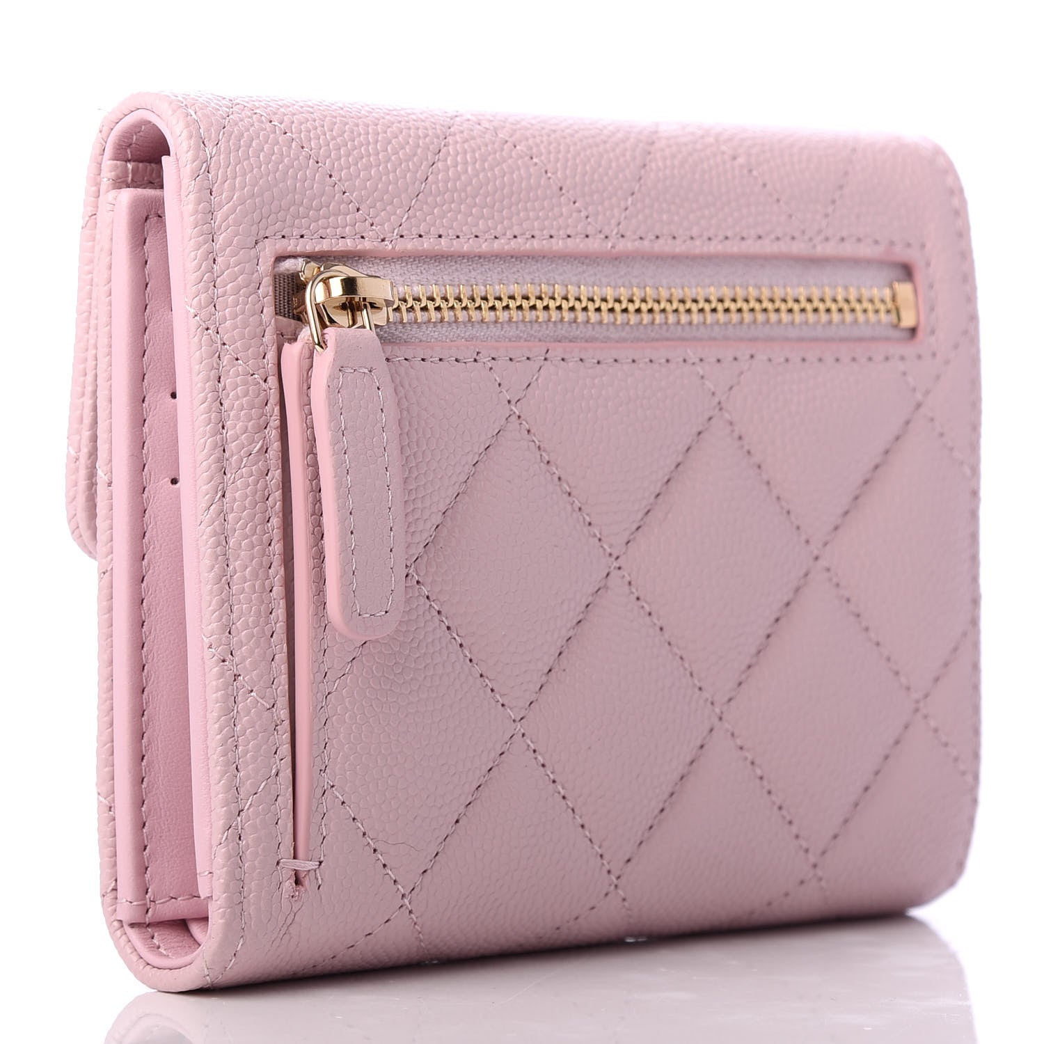 Chanel Caviar Quilted Compact Flap Wallet Light Pink 3 of 8