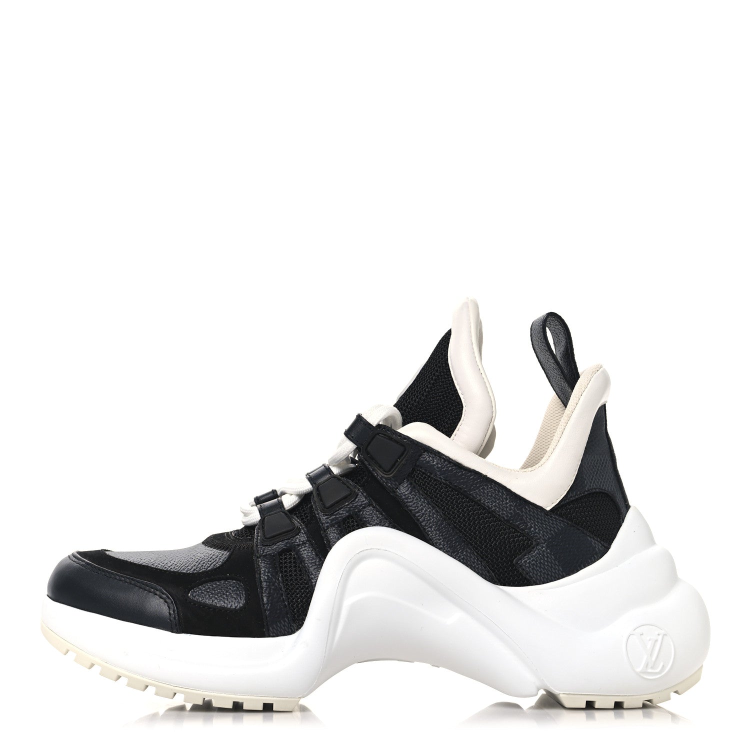 Louis Vuitton Calfskin Technical Nylon Damier Graphite LV Archlight Sneakers 36 Black White 1 of 10