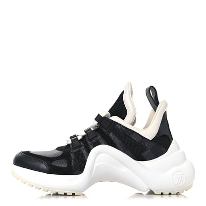 Louis Vuitton Calfskin Technical Nylon Damier Graphite LV Archlight Sneakers 36 Black White 1 of 10