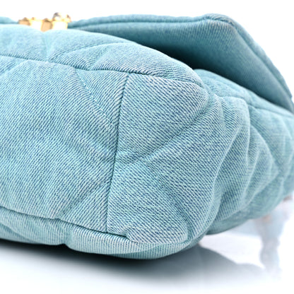 Chanel Denim Quilted Medium Chanel 19 Flap Neon Blue 9 of 13