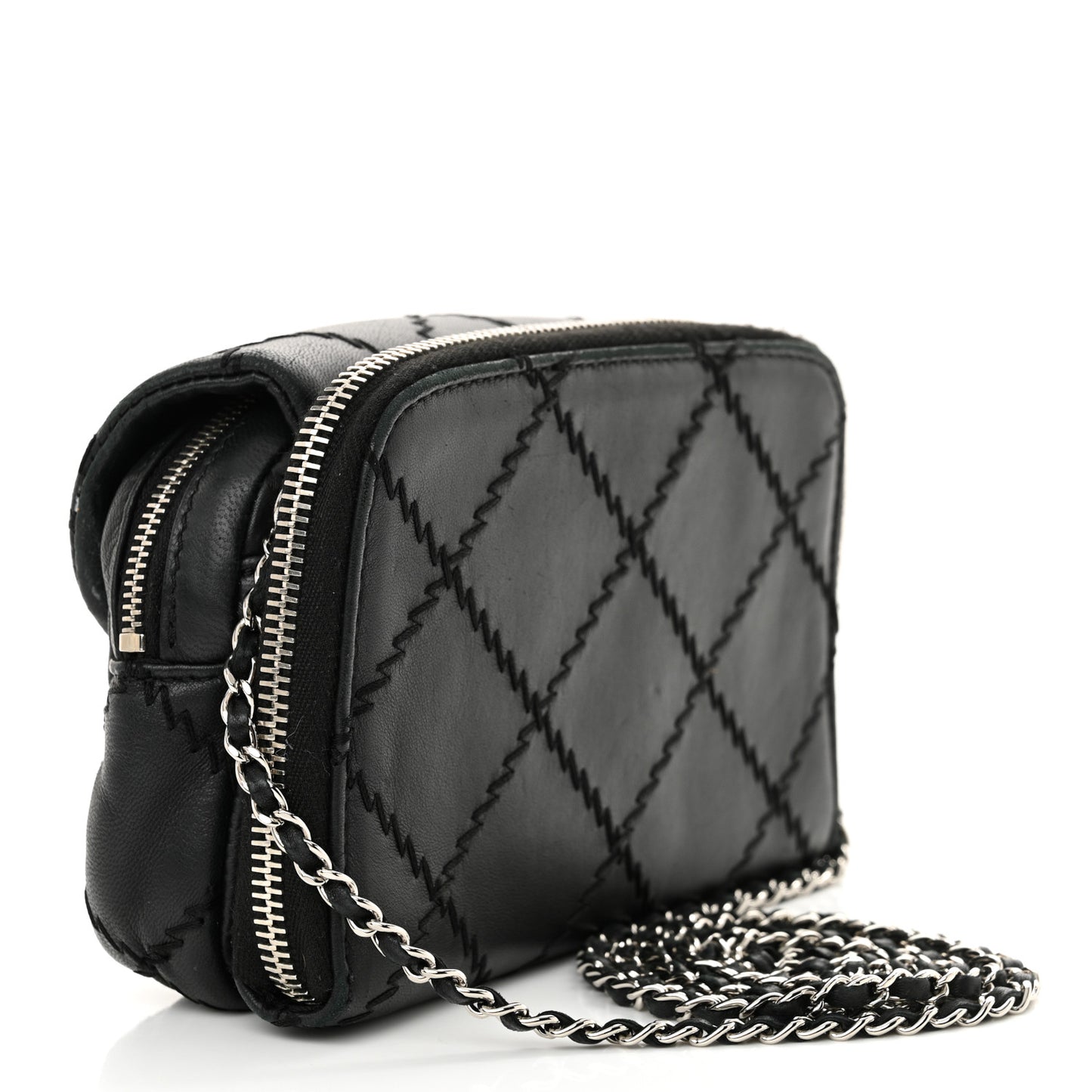 Lambskin Stitched New Mini Flap Black