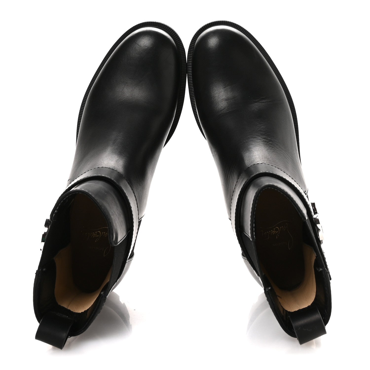 Christian Louboutin Calfskin CL Chelsea Booty 36 Black 2 of 8