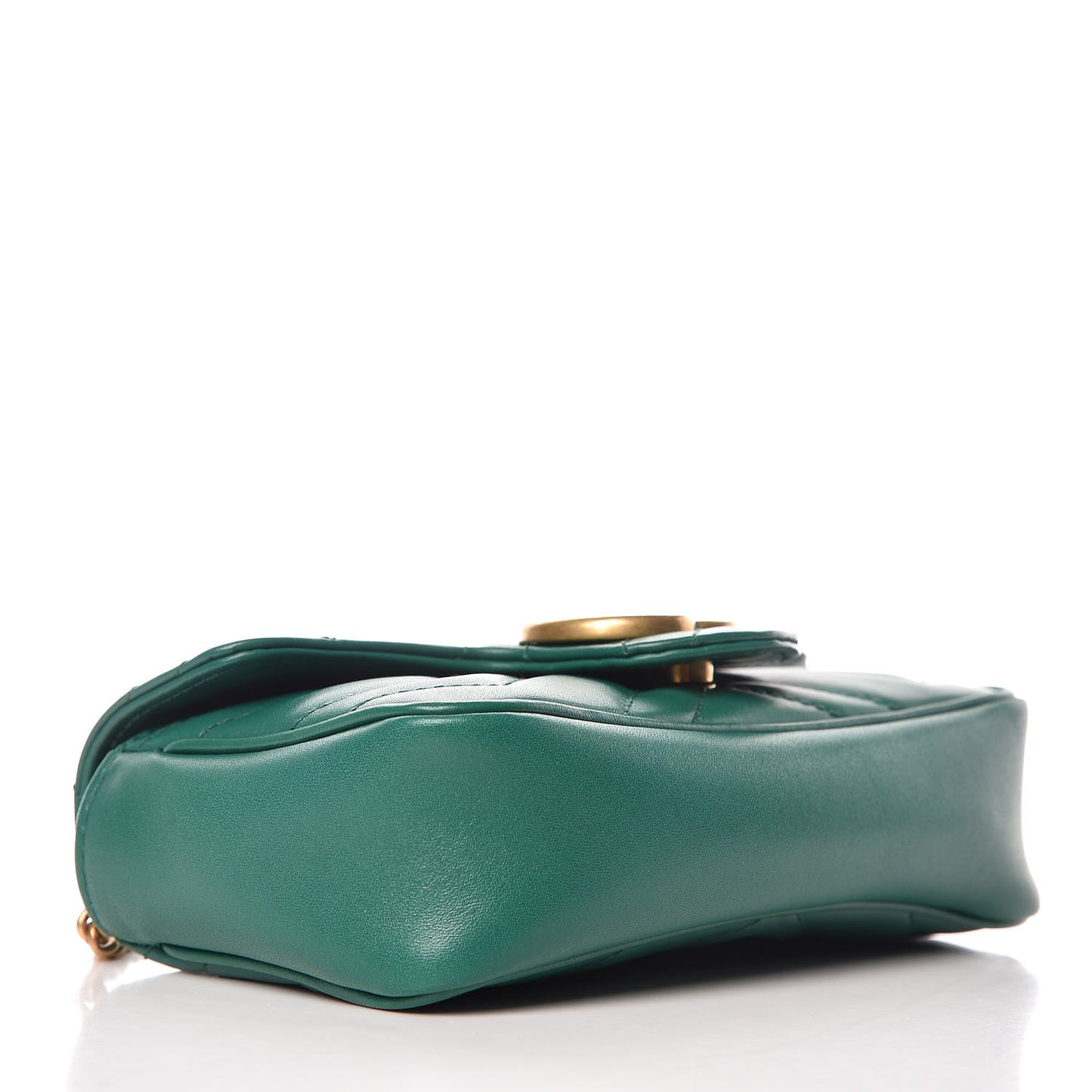Calfskin Matelasse Super Mini GG Marmont Shoulder Bag Emerald Green
