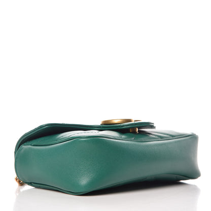 Gucci Calfskin Matelasse Super Mini GG Marmont Shoulder Bag Emerald Green 4 of 10