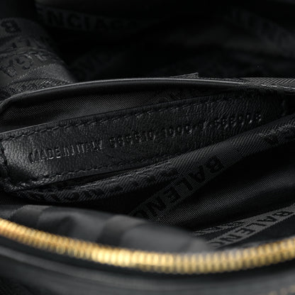 Balenciaga Shiny Goatskin Allover Logo Embossed XXS Souvenir Belt Bag Black 7 of 9