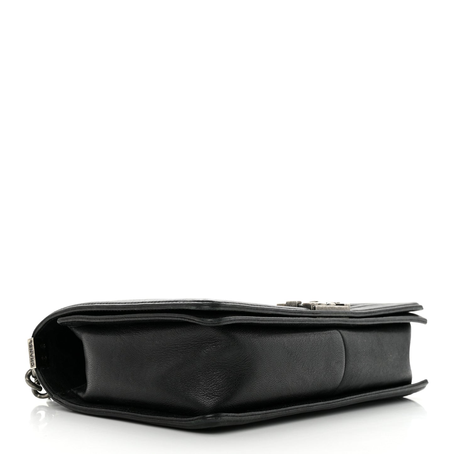 Crumpled Lambskin New Medium Studded Boy Flap Black