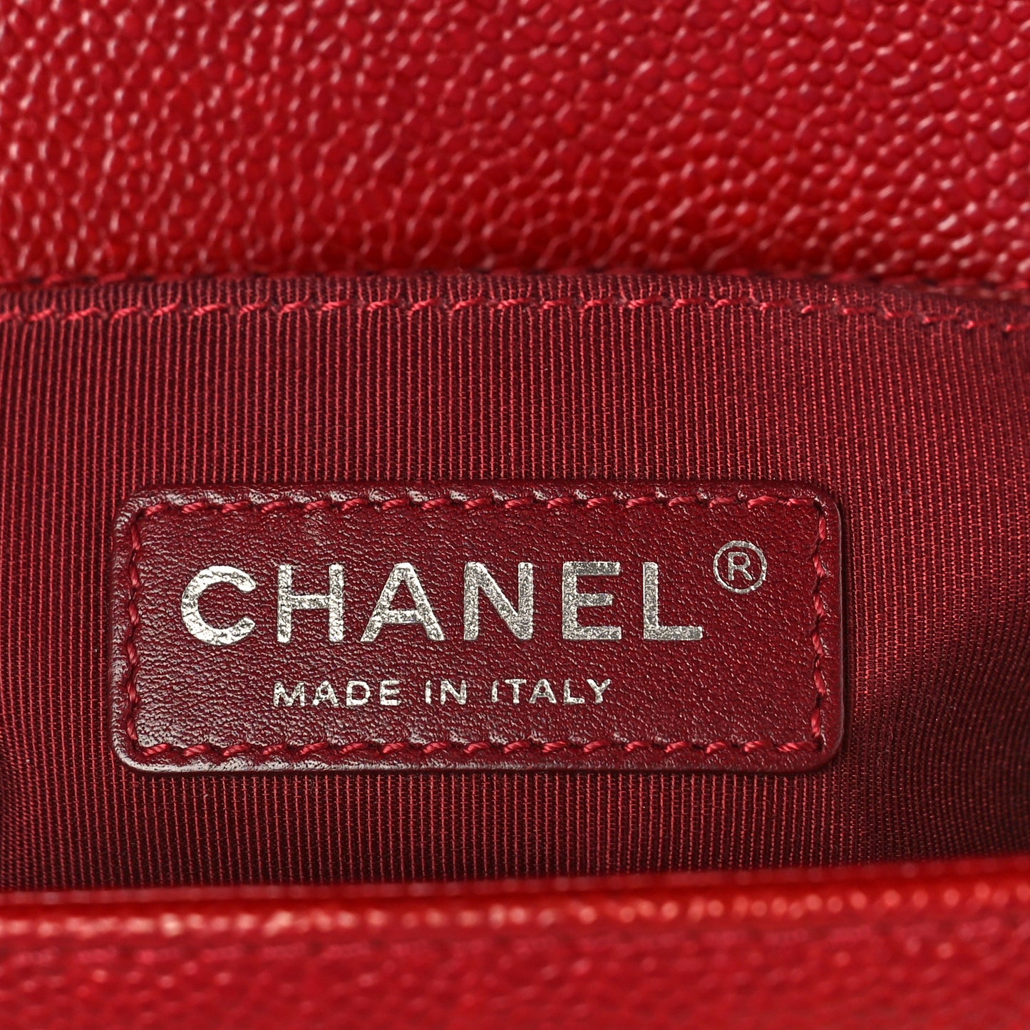 Caviar Quilted Small Boy Flap Dark Red