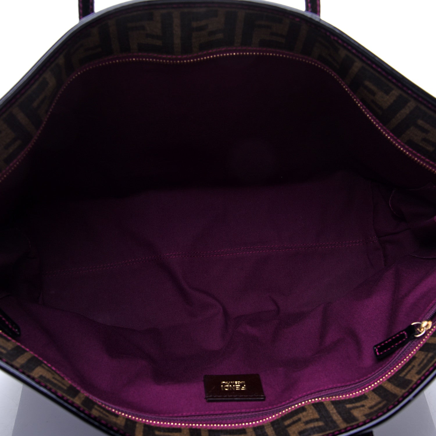 Fendi Zucca Spalmati Clover Lady Bug Roll Tote Tobacco 5 of 11