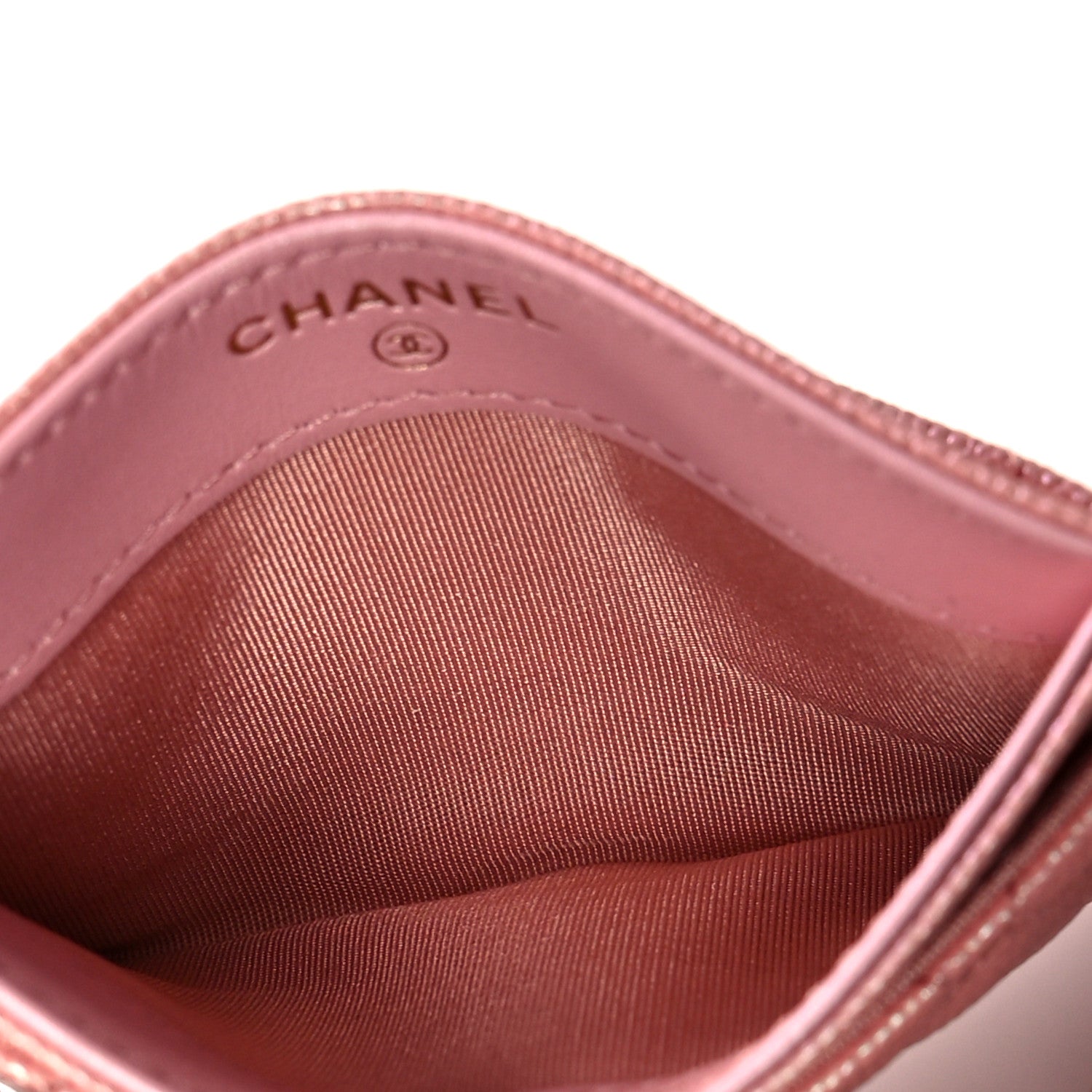 Chanel Iridescent Caviar Quilted Card Holder Pink 5 of 9