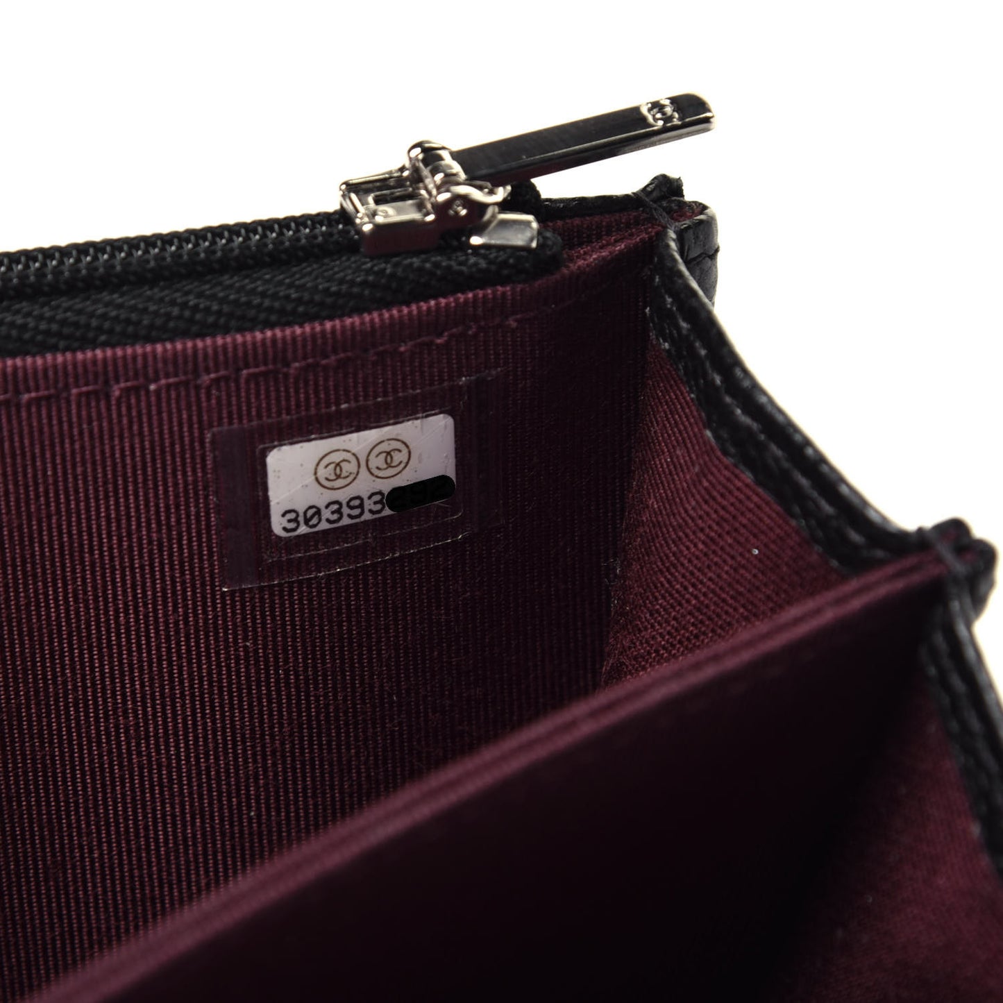 Caviar Quilted Mini Wallet On Chain WOC Black