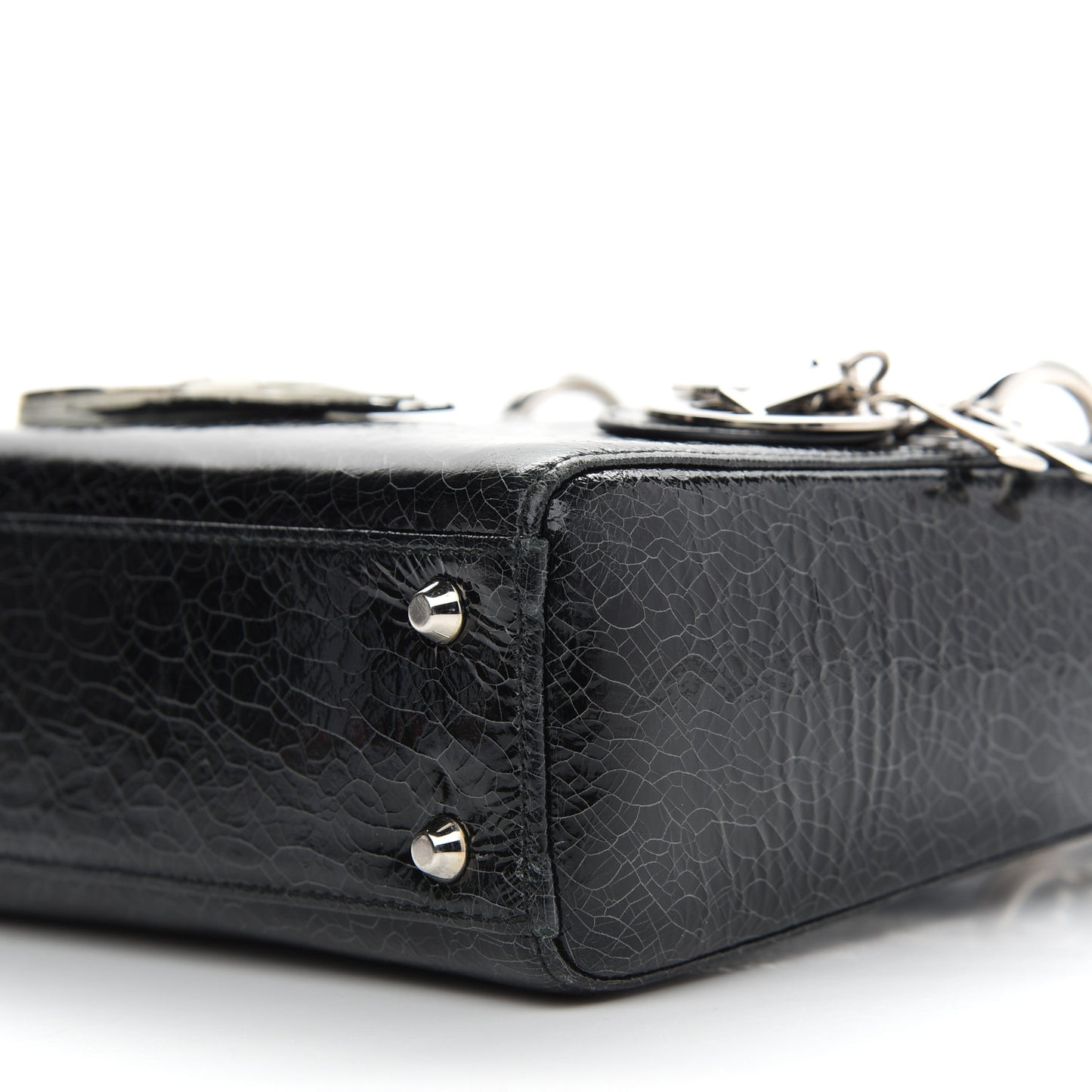 Ceramic Effect Deerskin Jeweled Swan Mini Lady Dior Black