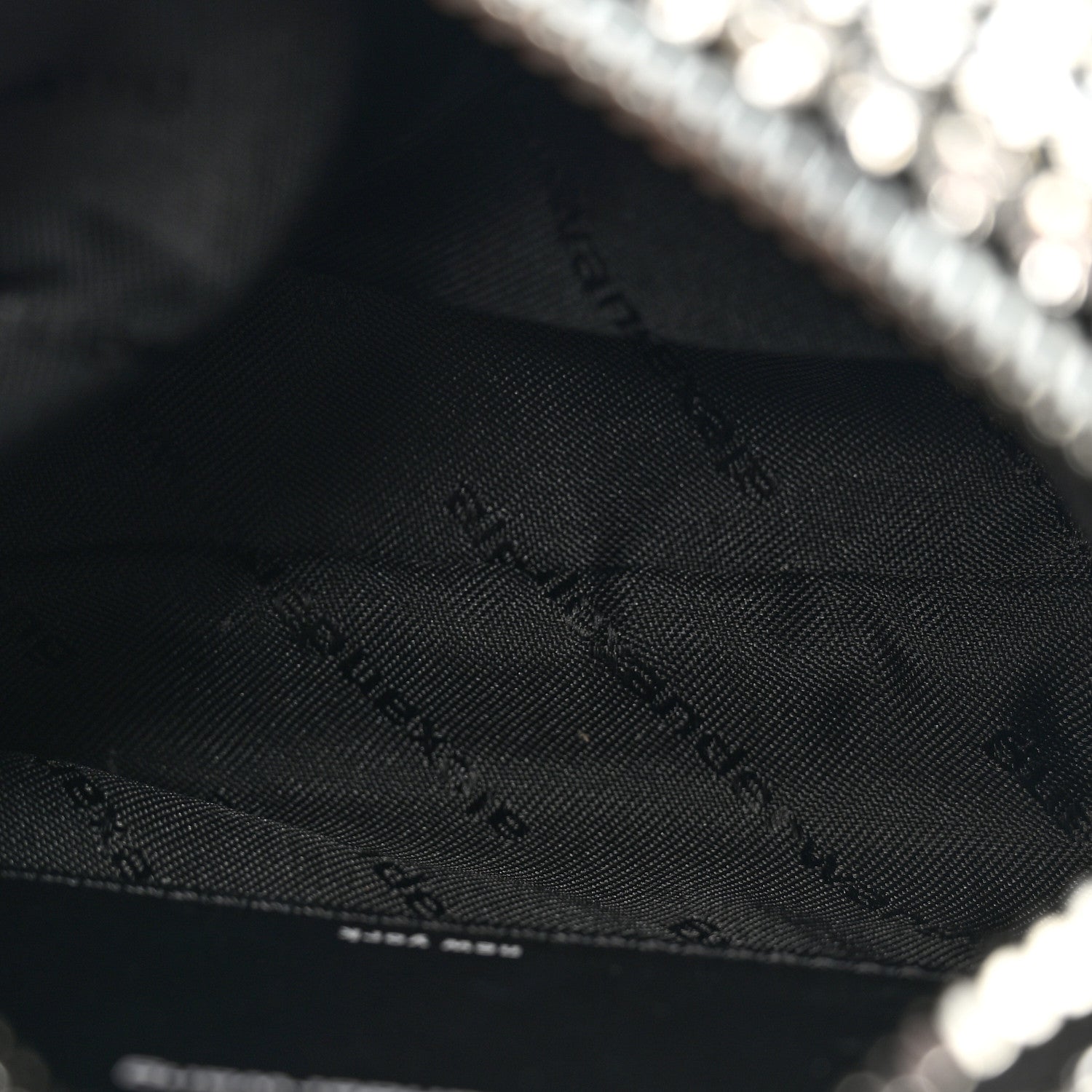 Alexander Wang Mesh Crystal Rhinestone Mini Heiress Pouch Black Silver 5 of 12