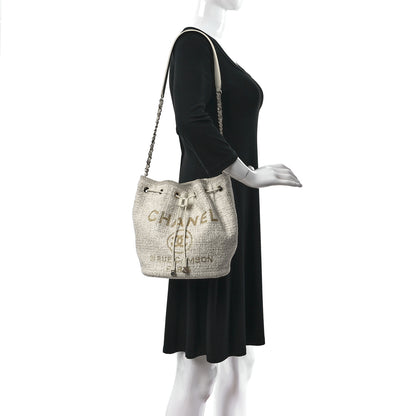 Chanel Lurex Boucle Deauville Drawstring Bucket Bag Ivory 2 of 12