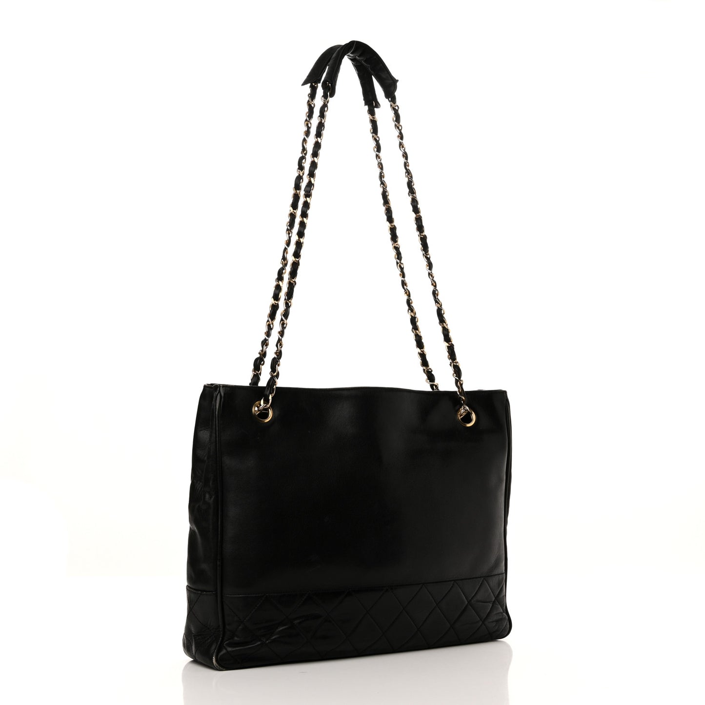 Lambskin Shopping Tote Black