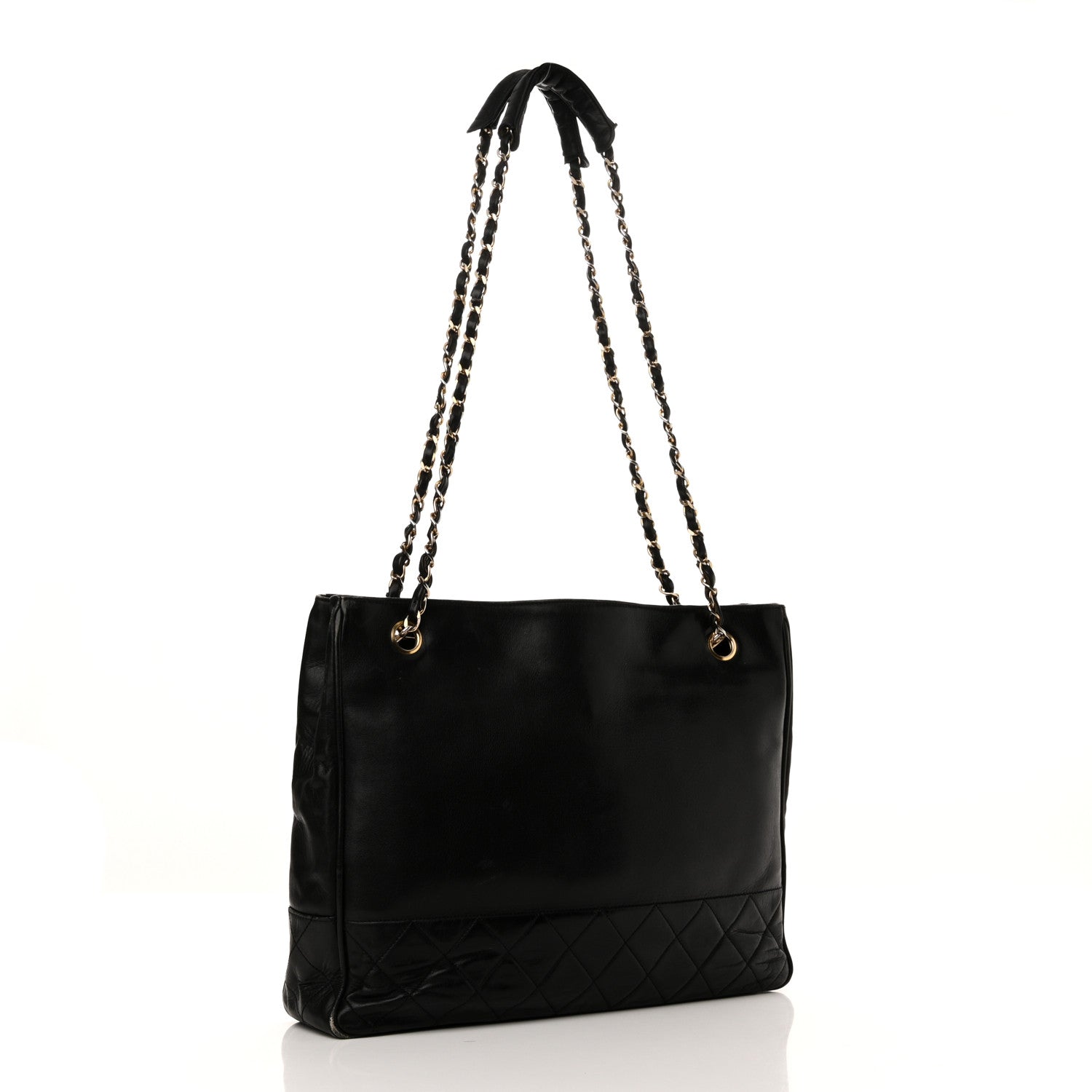 Chanel Lambskin Shopping Tote Black 3 of 12