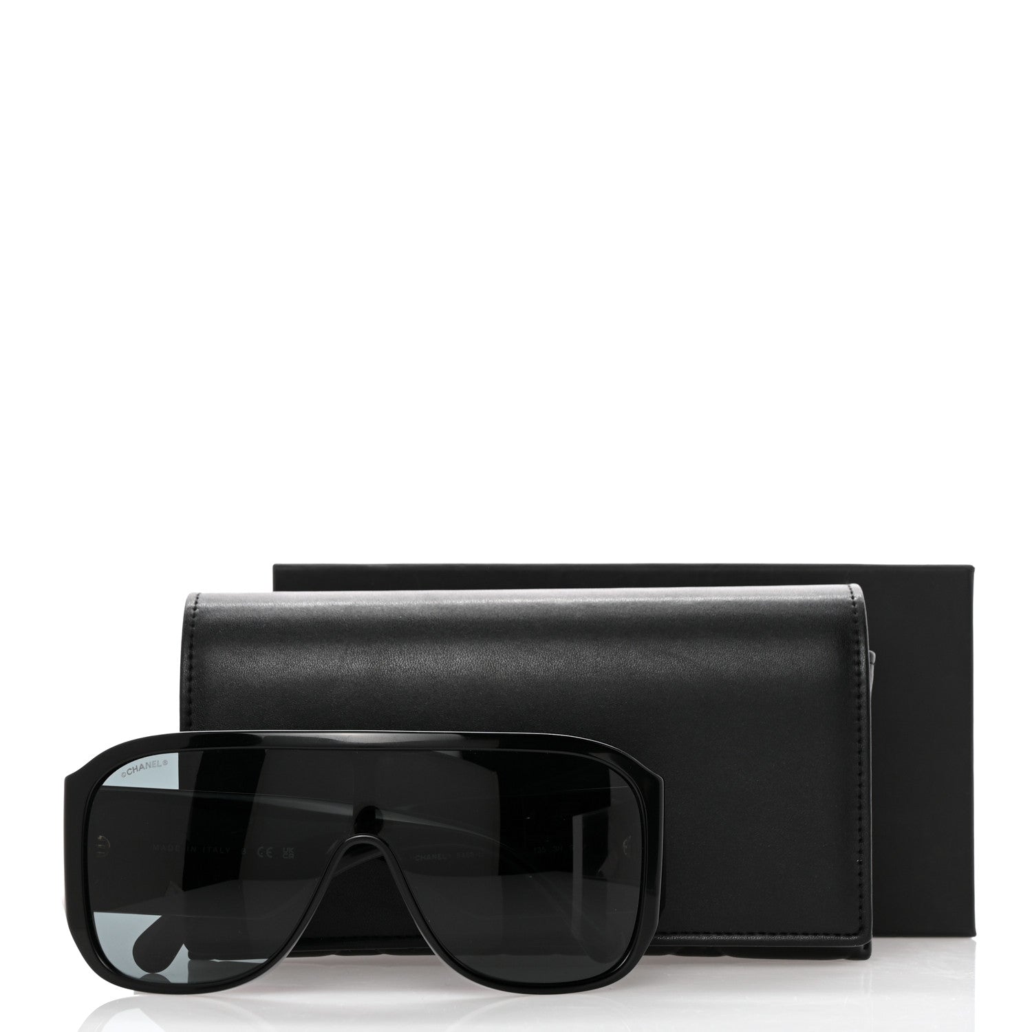 Chanel Acetate Crystal CC Shield Sunglasses 5466-B Black 8 of 8