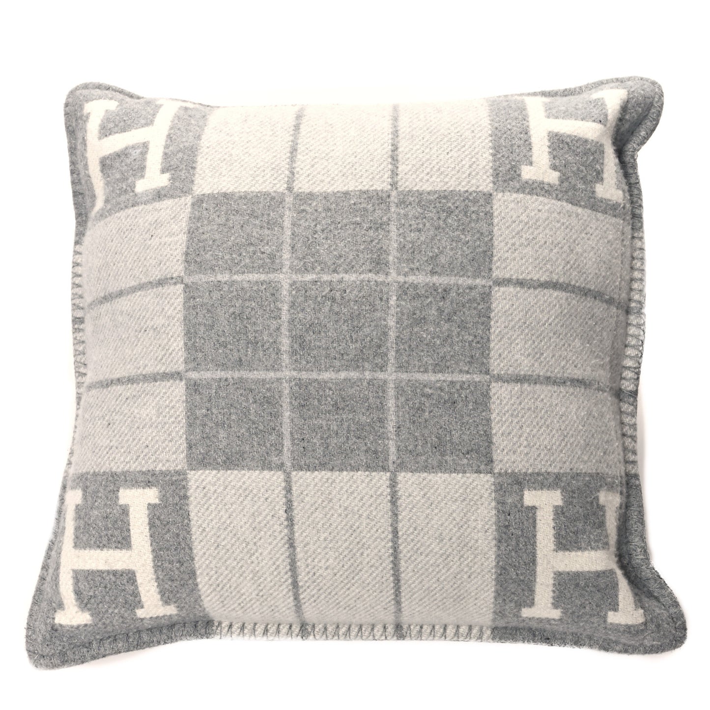Wool Cashmere Avalon III Pillow PM Ecru Gris Clair
